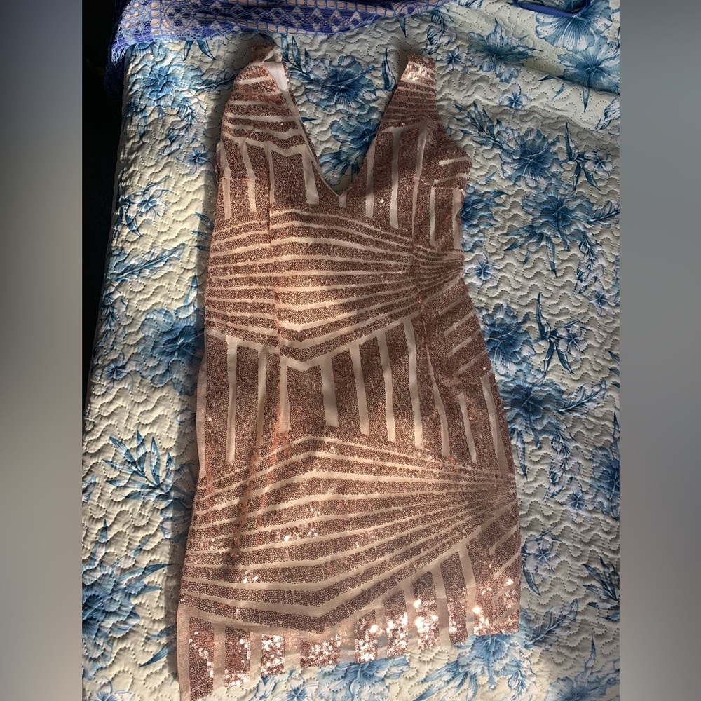 Gold sequin dress